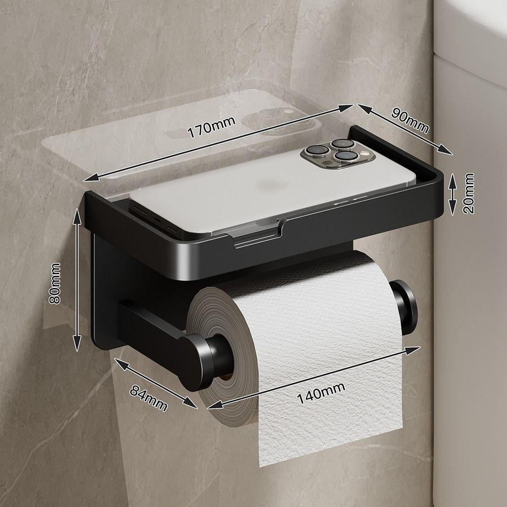 Wall-Mounted Toilet Paper Holder Rustproof Paper Roll Storage Shelf Tissue Rack  Washroom