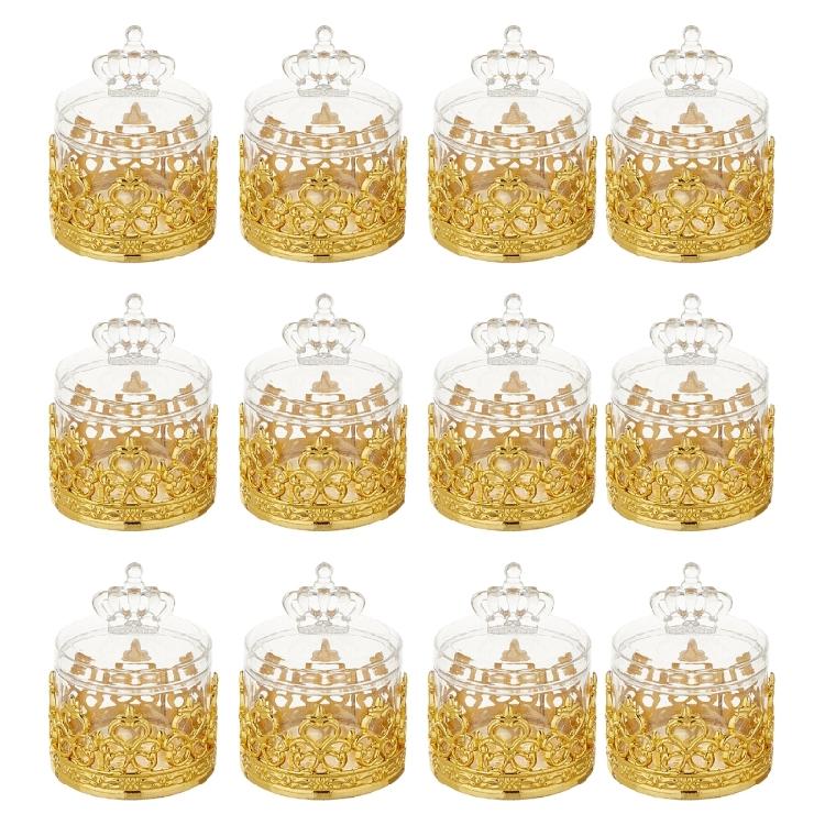 12pcs Elegant Candy Storage Box with Lid Decorative Candy Jar Decorative Sugar Holder Practical Wedding Party Supplies