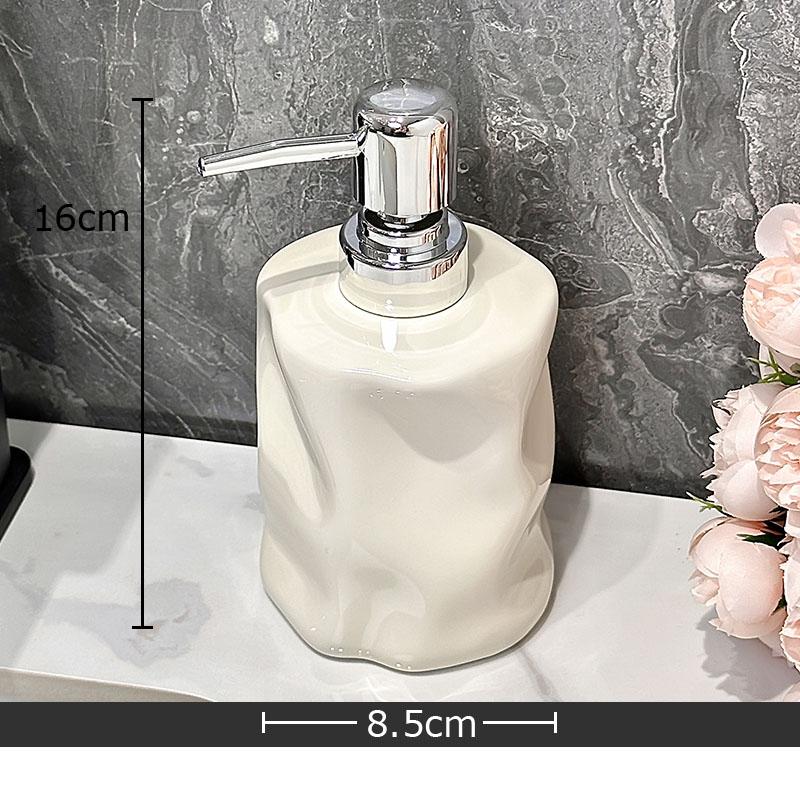 

Creative Wrinkle Ceramic Hand Soap Dispenser Hotel Hand Soap Bottle Bathroom Lotion Bottle Soap Pump Home Bathroom Accessories білий