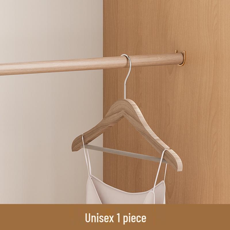 Non-Slip Camphor Wood Hanger with Wide Shoulder Pad and Double Pants Clip