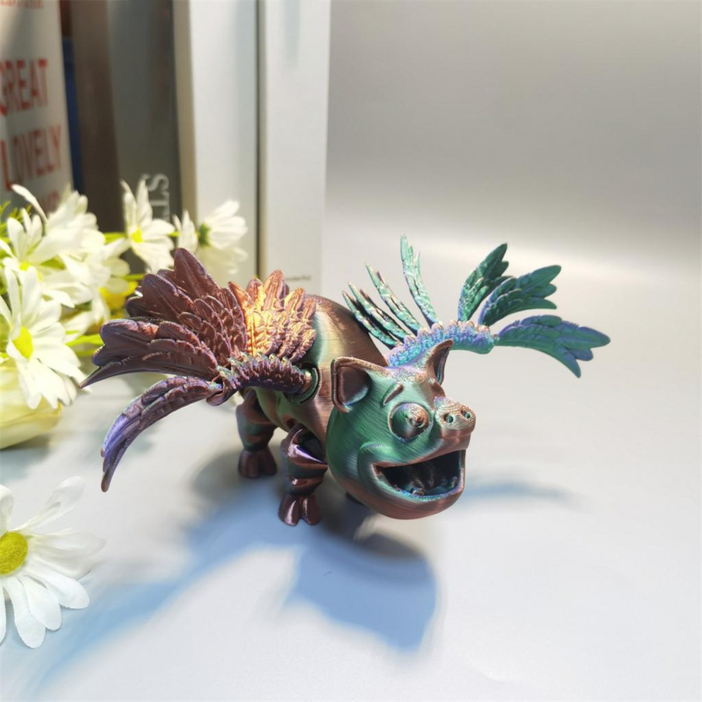 3D Printed Pig With, Animal Toys, Home, Room, Car Decoration, Desktop Ornaments, Joints Can Move, Movable Pig With