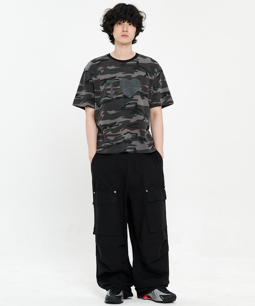 SCALLYWAG Washed Fatigue Front Cargo Pants [Black]