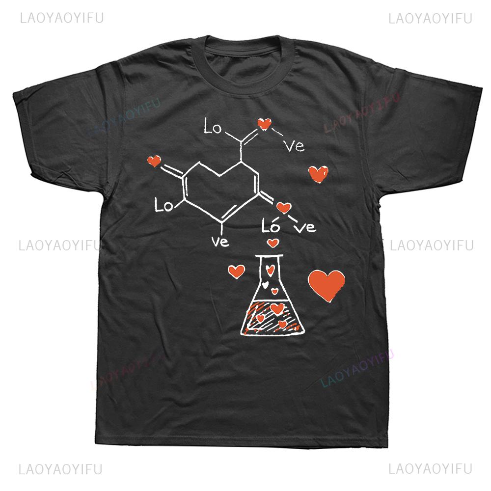 Funny Love Equation Romantic Printed T Shirt Men Women Cotton Humor Streetwear Tee Shirt Short Sleeve Unisex Loose Camisetas