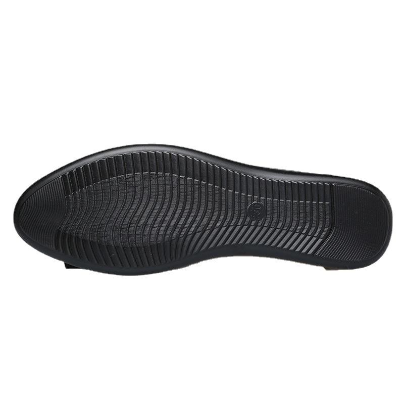 Elderly leather shoes women middle-aged heel fashion low medium non-slip mother shoes single shoes old man head soft sole 51312