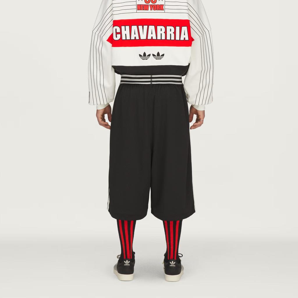 adidas Originals X Willy Chavarria Ws Wesh Striped Mid-Rise Casual Shorts Unisex Shorts KR8682