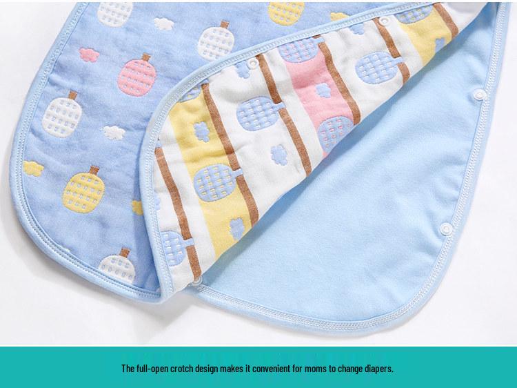 Pure Cotton Baby Sleeping Bag - All-Season Quilted Anti-Kick Blanket for Newborns