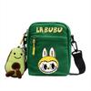 LABUBU canvas bag LABUBU peripheral small square bag doll nylon canvas lightweight simple versatile crossbody bag