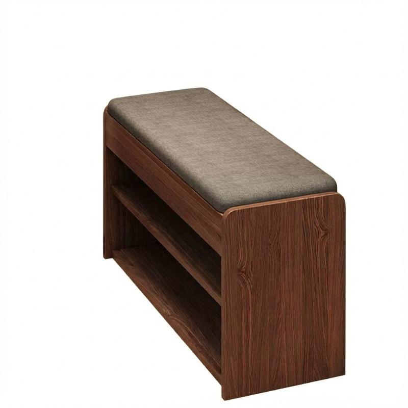 Ultra Narrow Entry Shoe Storage Bench, Built-in Cabinet Hallway Shoe Rack with Seat