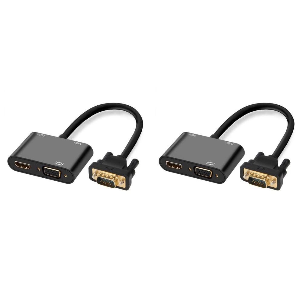 

R# 3 в 1 совместимый адаптер VGA - HDMI + 3,5-мм аудиоразъем + комплект преобразователей VGA