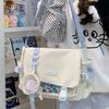 College Wind Joker Simple Large Capacity Postman Bag Female Transparent Baby Bag Pain Bag Tutorial Bag Slung Shoulder Bag.