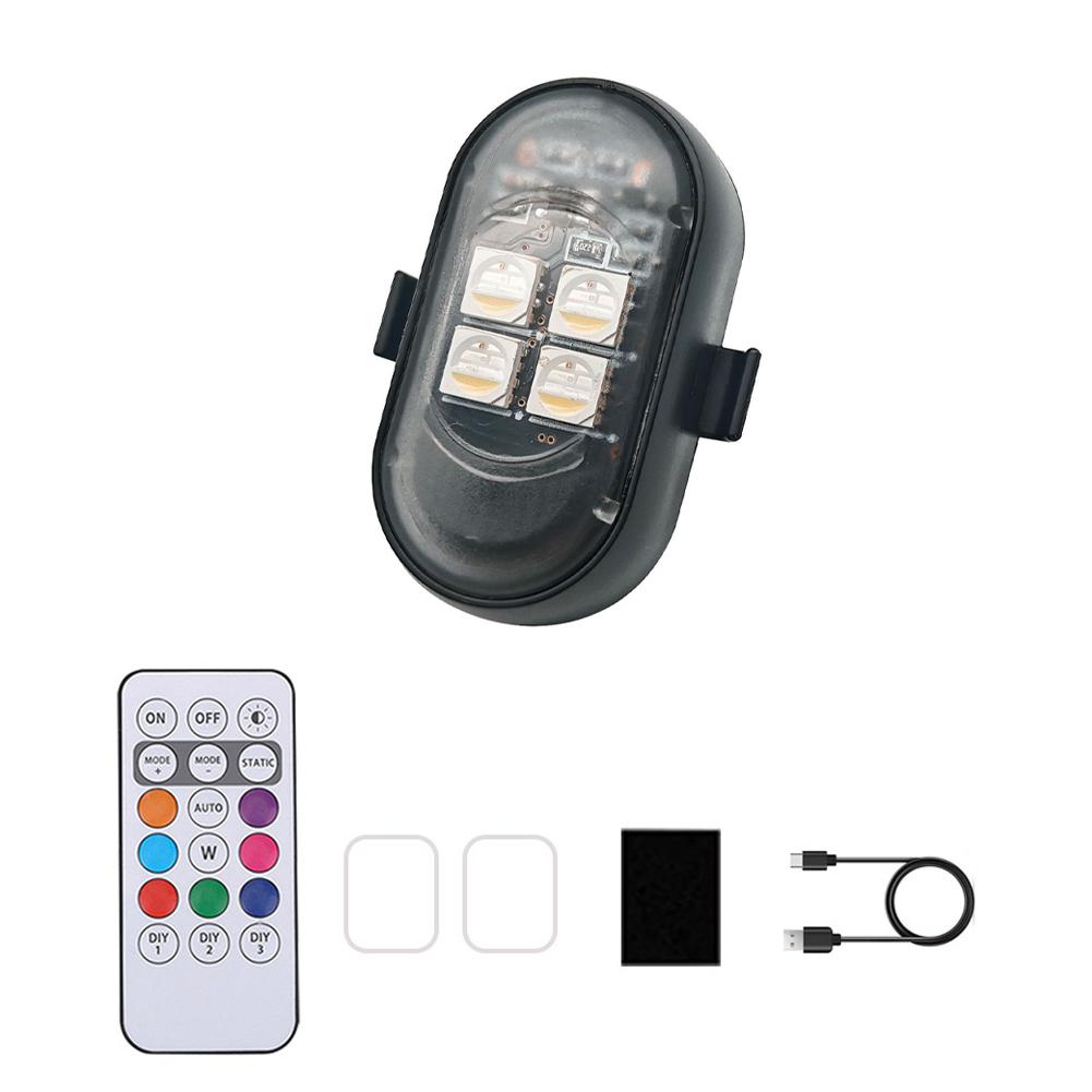 

Автомобільні Мотоциклетні Бездротові Світлодіодні Стробоскопи Попереджувальний Світло Декор Світло Атмосфери 8 Кольорів Акумуляторні Світло Захист від Зіткнень 4LED