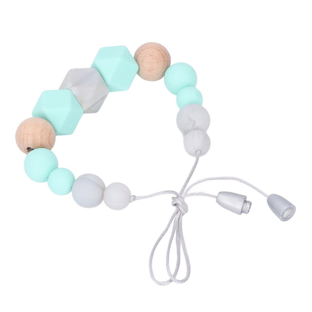 Baby Kaubare Beißkette Weiches Silikon Leuchtende Farbe Perlen Beißkette Spielzeug für Säugling