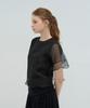 Kamino Organza Double-Layered Blouse Black