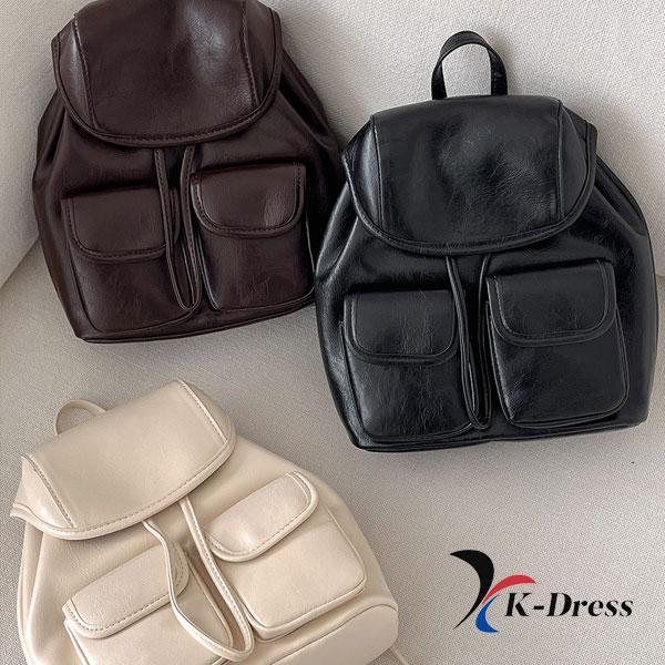 Rucksack mit Kordelzug, glänzende Tasche, Mini-Riemen, Leder, Mini-Tasche