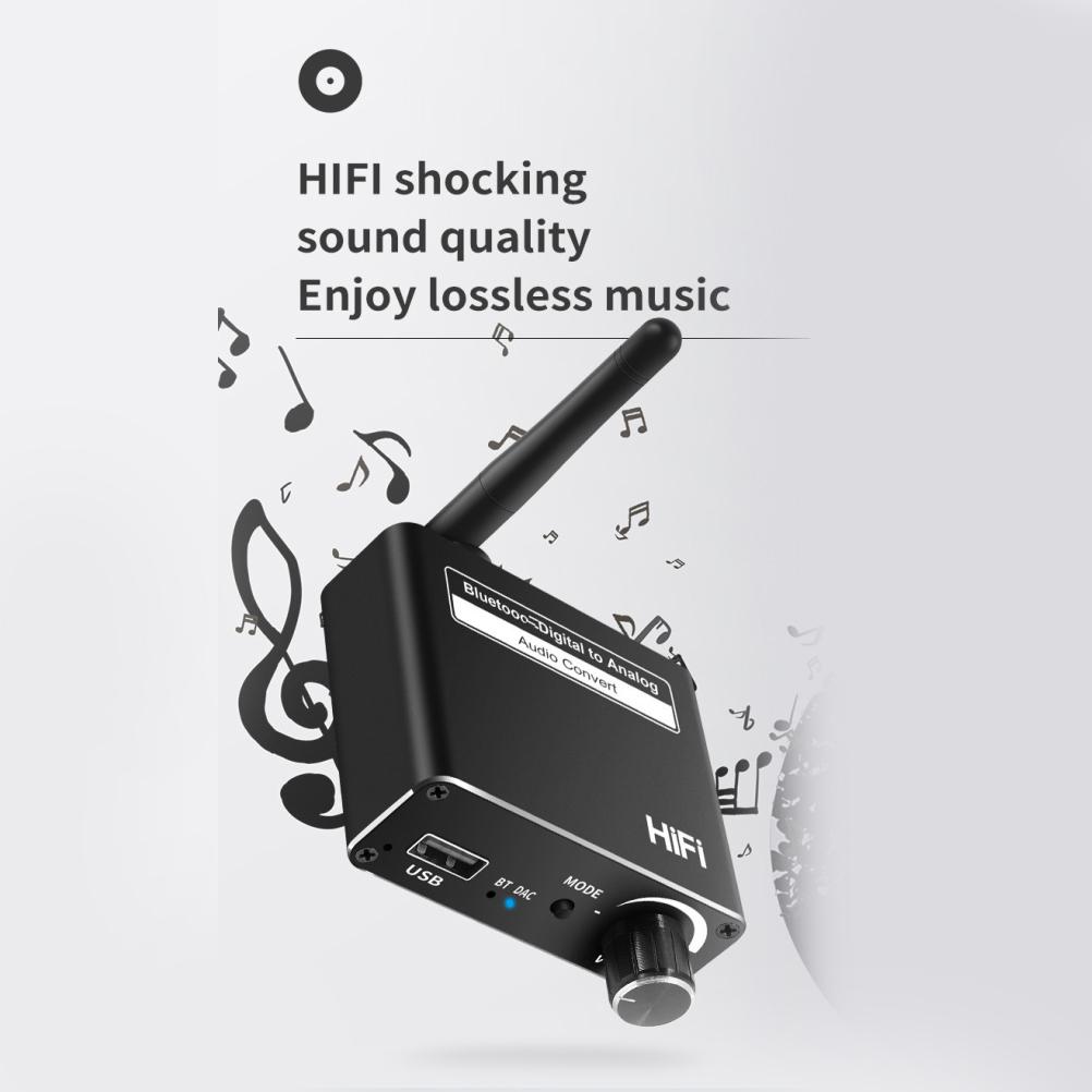 3 in 1 Koaxial Faseroptisch Bluetooth 5.0 Empfänger Digital zu Analog 3,5MM Audio Konverter