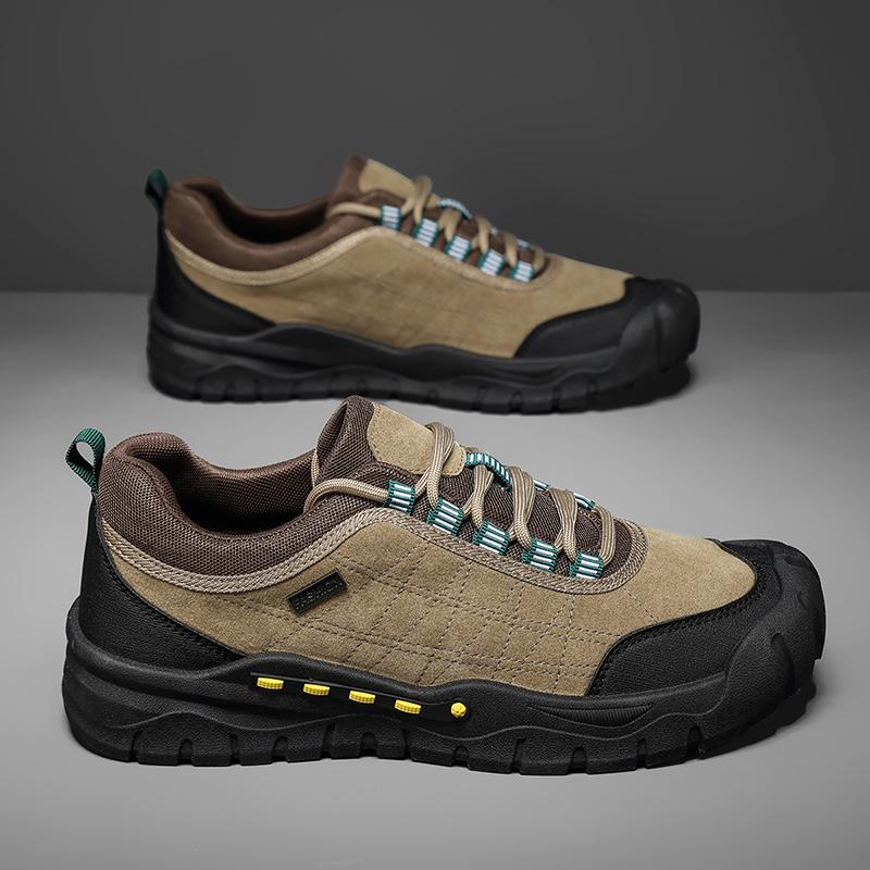 Men's Hiking Shoes Niche Design Autumn Hiking Sports Shoes Men's Leather Outdoor Sports Shoes Ultra Light Work Shoes Waterproof