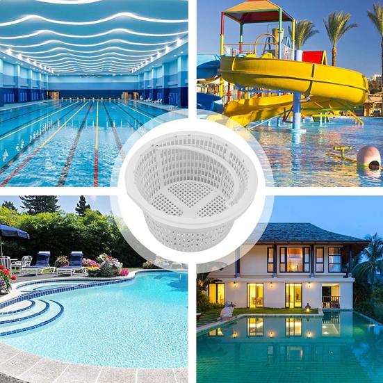 Pool Skimmer Basket 19cm Diameter Filter Basket with Handle SP1091LX Replacement Skimmer Basket for Pool Cleaning Maintenance