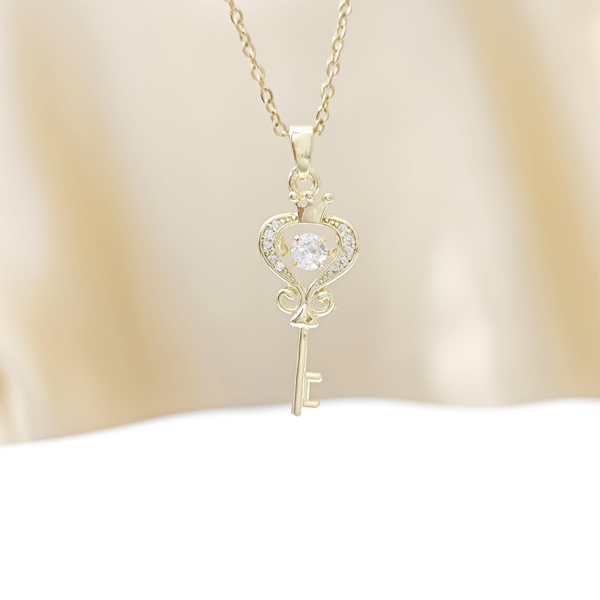 Korean Style Titanium Steel Necklace with Beating Diamond & Luxury Design for Women