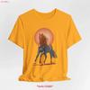 Moonlit Horse T Shirt Lovers Rider Vintage Style For Her Equestrian Vintage Casual Top For Everyday Wear Graphic Fashion