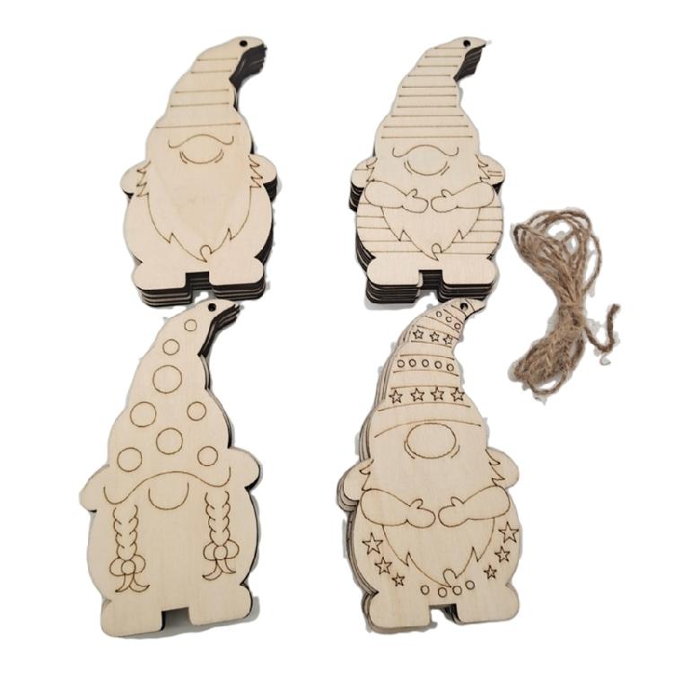 10 Pcs Christmas Dwarf Wooden Decorations for Windows Trees Hanging Decorations