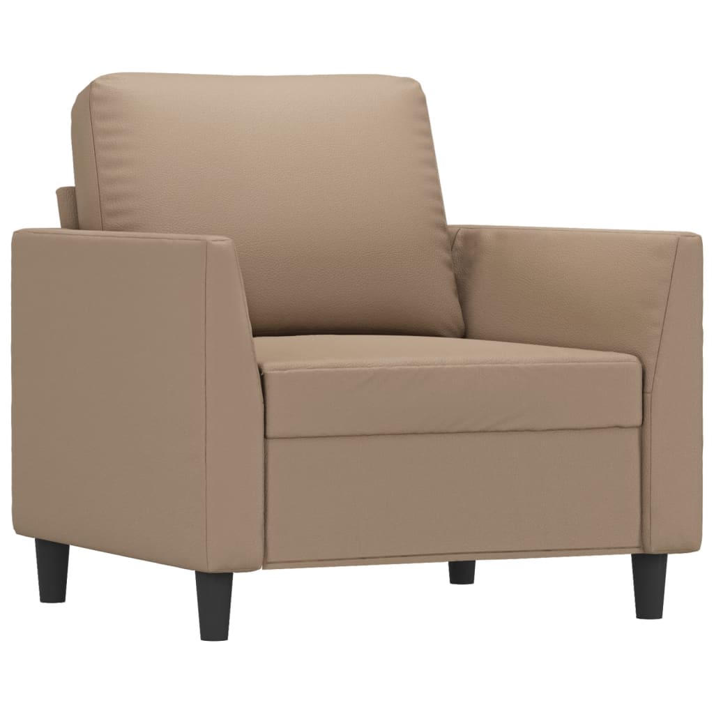 Vidaxl Armchair with Footrest, Color Cappuccino, 60 Cm, Faux Leather