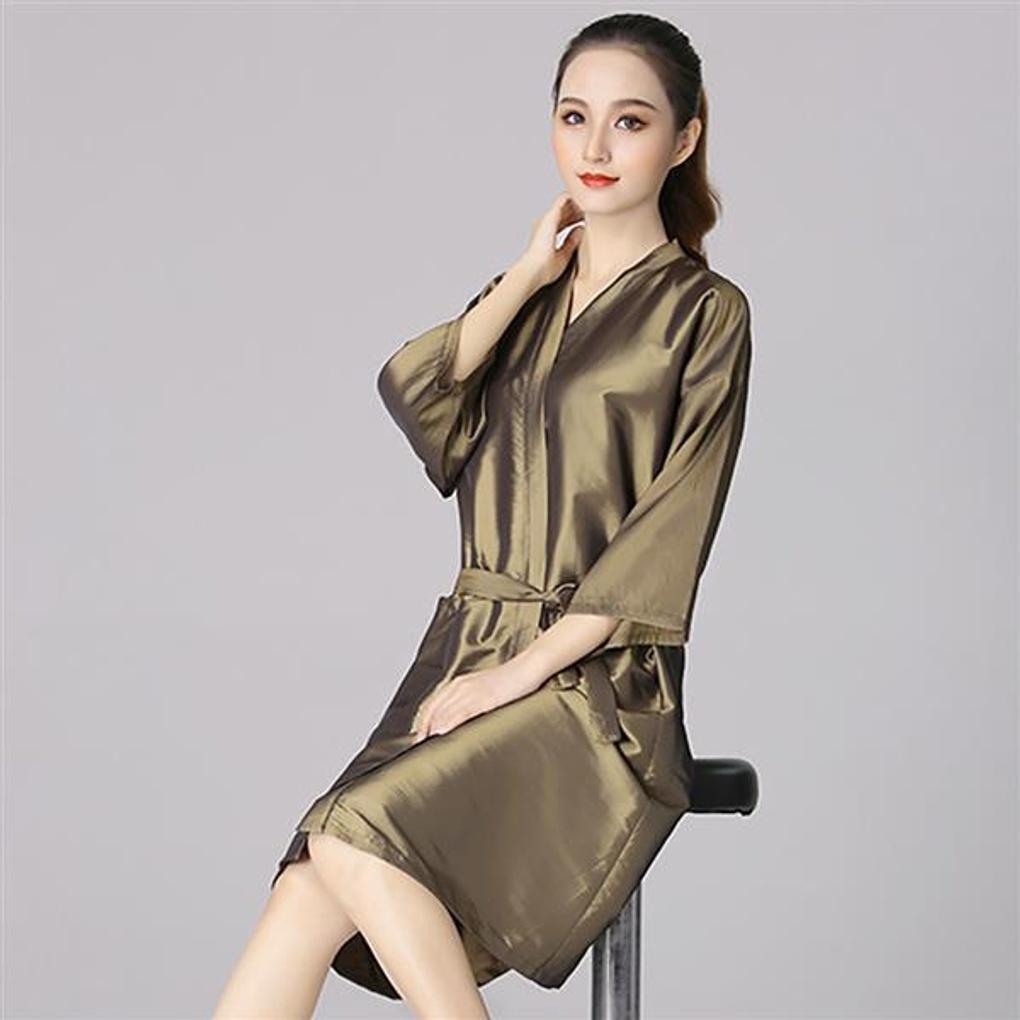 Salon Nine Glossy Beauty Gown (Khaki) / Beauty Salon Guest Gown