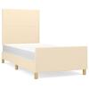 VidaXL Bed Frame with Headboard Cream 100x200 Cm Fabric 3124876