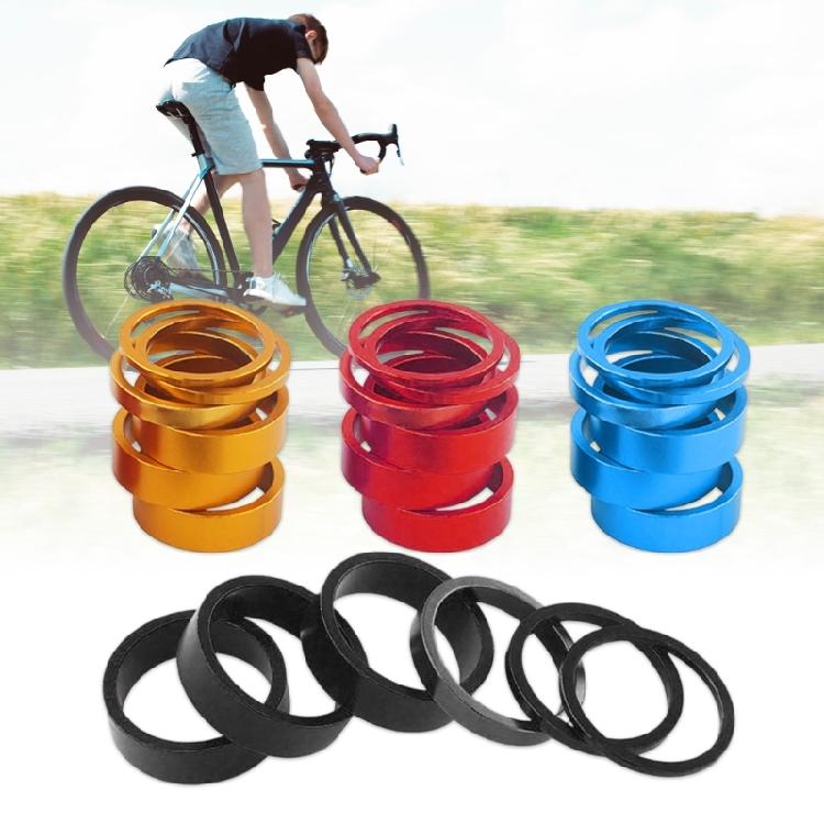 6Pcs Aluminum Alloy Bike Headsets Spacers Replacement Bicycles Front Stem Fork