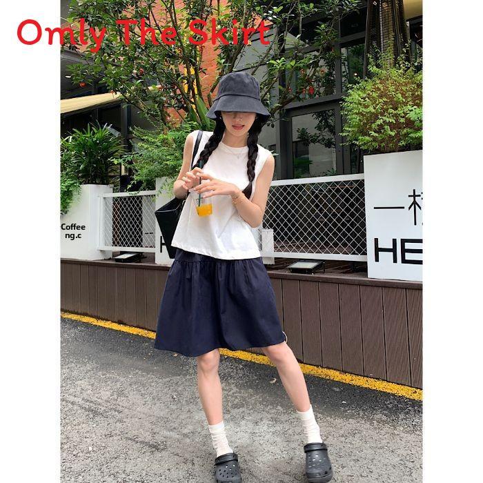 College Girl A Line Skirt Summer Cotton Blend Casual Wear With Stretch For Teens