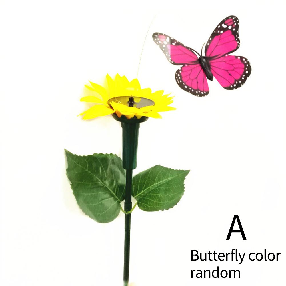 Solar Sunflower Flower Butterfly Hummingbird Lawn Decoration Flying Butterfly Feather Solar Bird E4I4