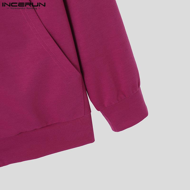 INCERUN Bărbați Toamnă Fermoar Mânecă lungă Hanorace cu glugă Hanorace casual