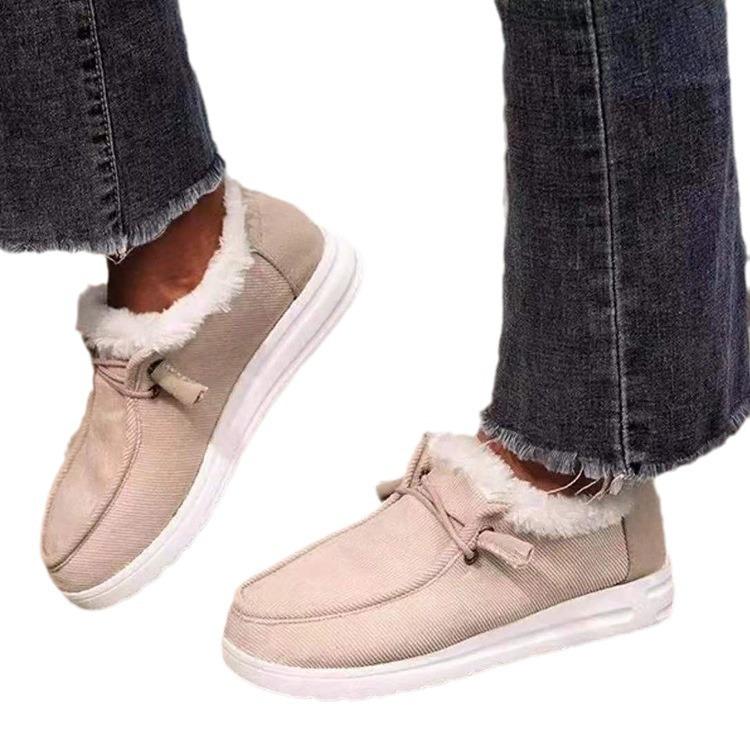 Winter New Thick-soled Velvet Thickened Warm Women's European and American Large-size Cotton Shoes Women's Wholesale