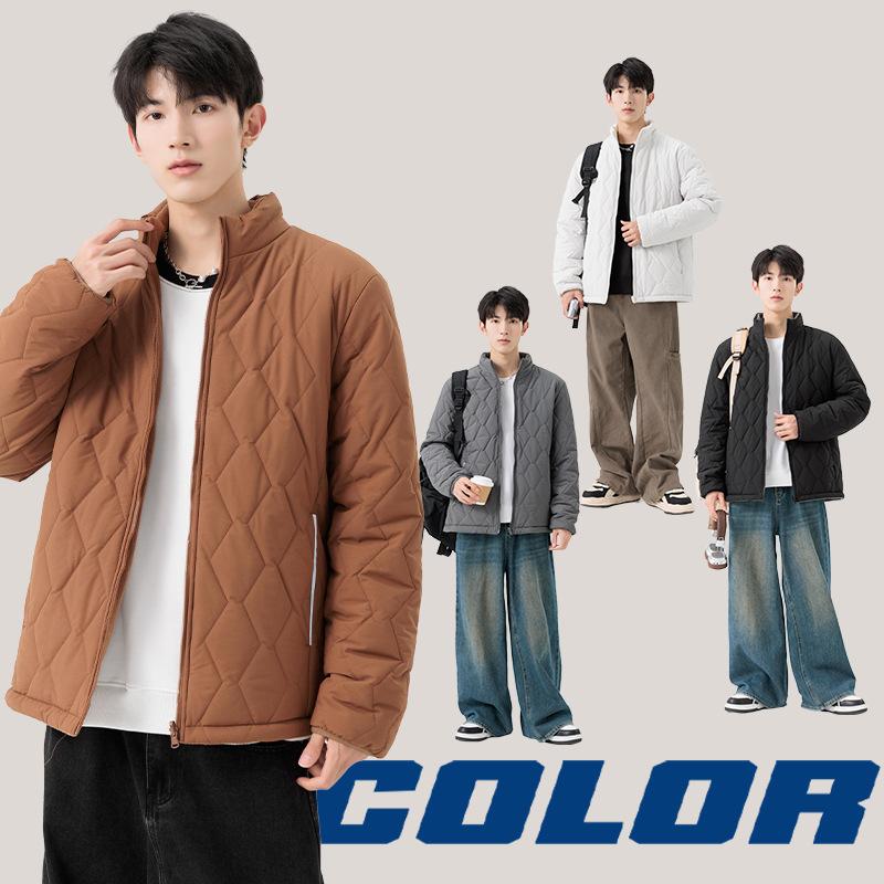 2025 Winter Men's Jacket Double Wear Fleece Thickened Stand-up Collar Jacket Cotton-padded Jacket Middle-aged Thermal Cotton-padded Jacket