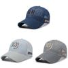 Sommerliche Baseballkappe aus Mesh mit gestickten Buchstaben und verstellbarer Passform für lässige Streetwear