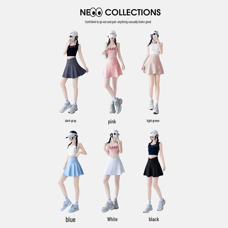 Women's Blue Yoga Tennis Skirt with Anti-Exposure Quick-Dry Shorts for Dance, Fitness, and Running 2026.