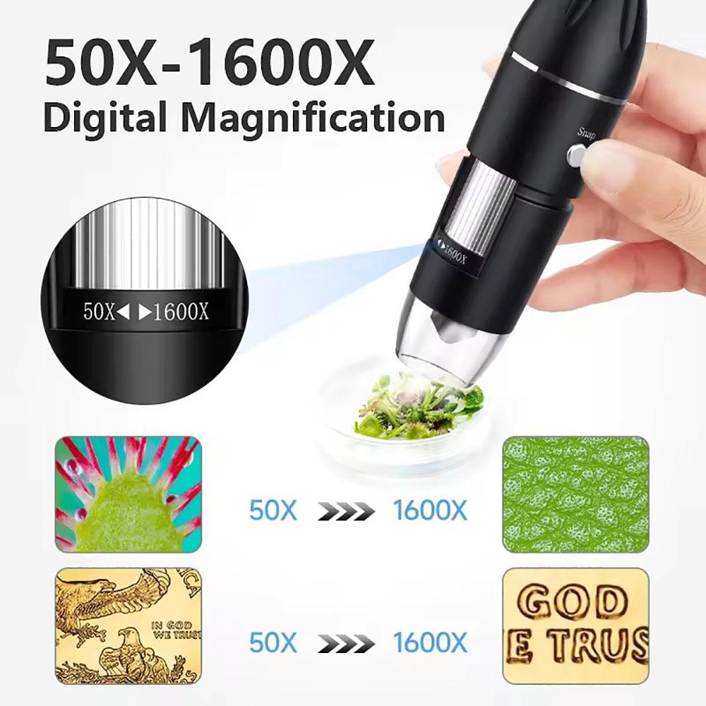Hayve 1600X Microscope USB 640x480 HD Welding Microscope with 8 LEDs Compatible with Android, Mac, Windows (X4)