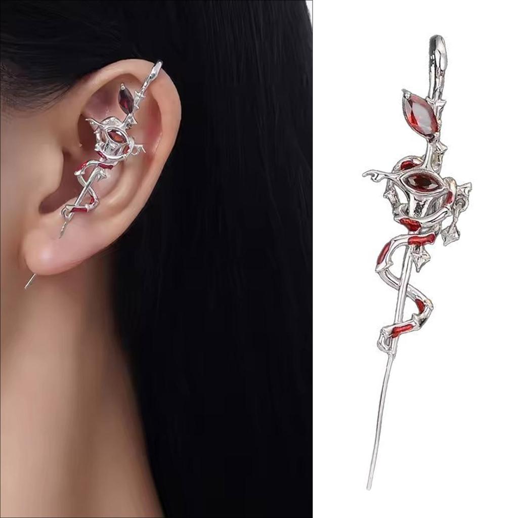 Vintage Studs Earrings Ear Studs Snake Shape Piercing Ear Jewelry Alloy Texture Suitable for Fashion Women Girls