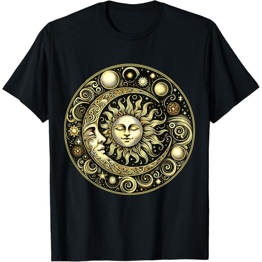 

Celestial Moon and Sun T-Shirt XXXXXL чорний