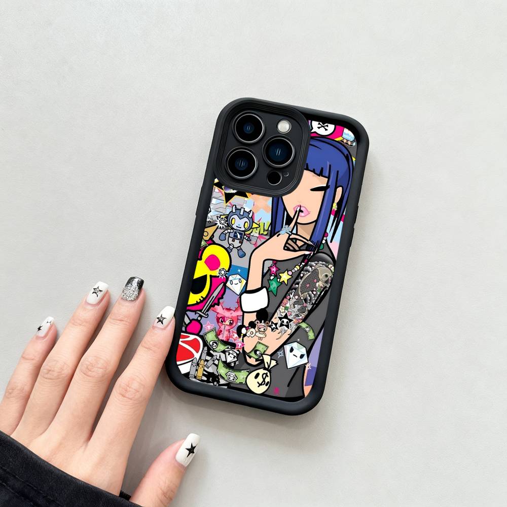 Japan Tokidokis For iPhone 17 16 15 14 13 12 11 Pro Max Plus Black Full Coverage Soft Funda Silicone Cover
