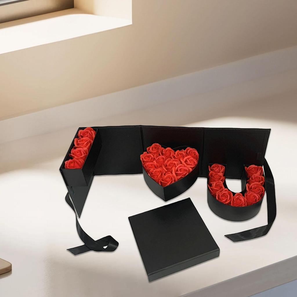 Empty Flower Gift Box Elegant Cardboard Letter Shaped DIY Decorations Gift Packaging for Anniversary Celebrations Parties