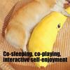 Engaging Noise Producing Banana Fabric Companion Long Banana Safe For Aggressive Chewers
