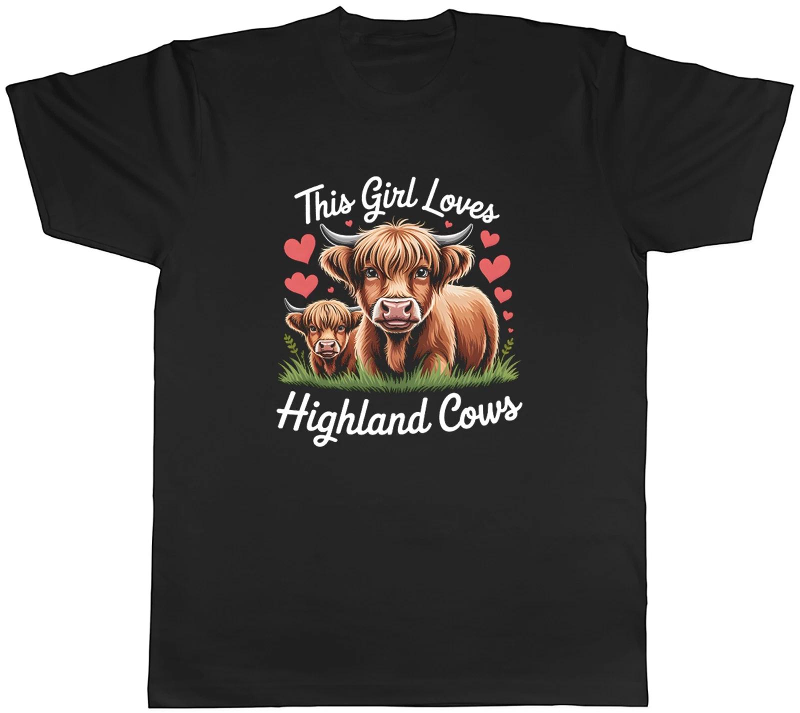 This Girl Loves Highland Cows Mens T-Shirt Tee Gift Top S