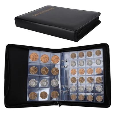 Coin Album, Holds 360 Coins, Binder-Style Coin Case with Zipper, Coin Album, Collection Holder, Storage File, Coin Case, Commemorative Coins, Antique