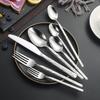 Bright 201 Stainless Steel Embossed Stone Knives, Forks and Spoons Supplies Western Tableware Set Steak Knives, Forks and Ice Spoons