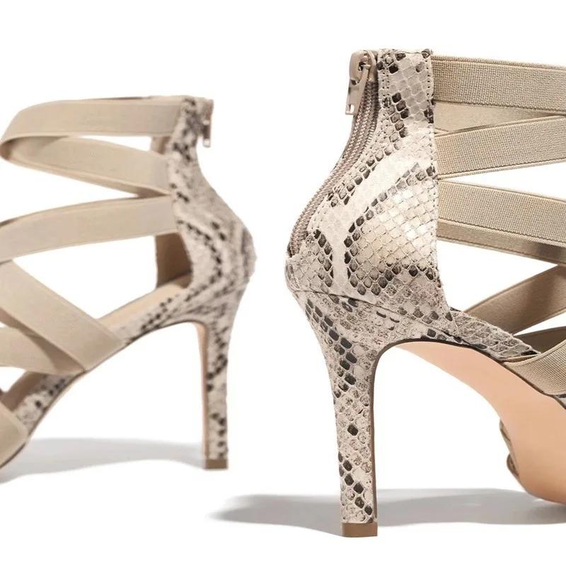 Fashion Women's Pumps Party Sexy Shoes Prom Shoes Snake Patterned Women's Shoes Brand High Heels Woman Pumps Pointed Toe High Thin Heels