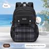 Cute Plaid School Backpack for Girls Primary Middle School Bags Lightweight Waterproof Backpack Large-Capacity Student Backpack