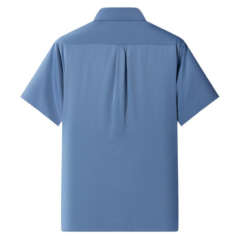 Nowe Męskie Koszule Przeciwzmarszczkowe z Krótkim Rękawem Koszule Wizytowe dla Mężczyzn Slim Fit Camisa Social Bluzka Biznesowa Kieszeń Biała Koszula S-7XL