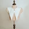 Preppy Navy Collar Sleeveless Button-Up Dickey Shawl