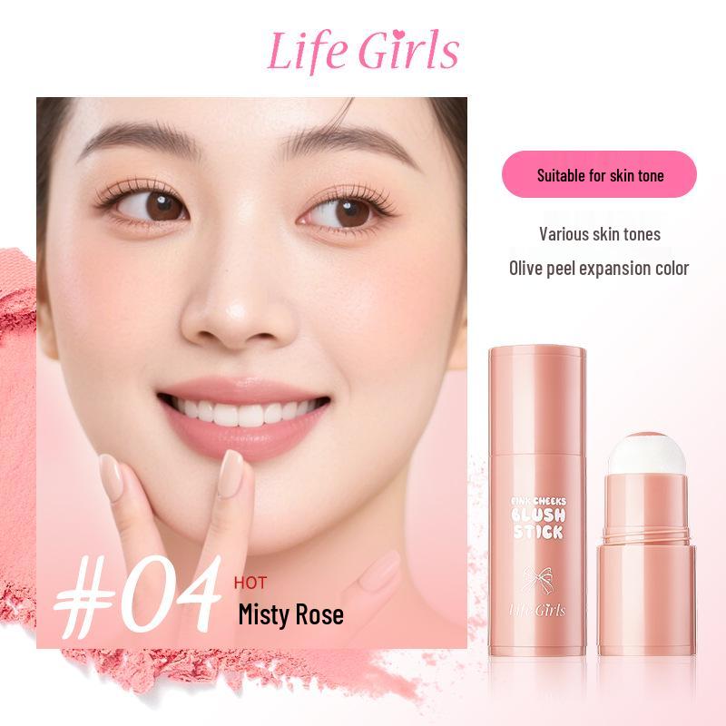 Soft Pink Cheeks Blush Stick - Energetic Korean Style for Tender Look