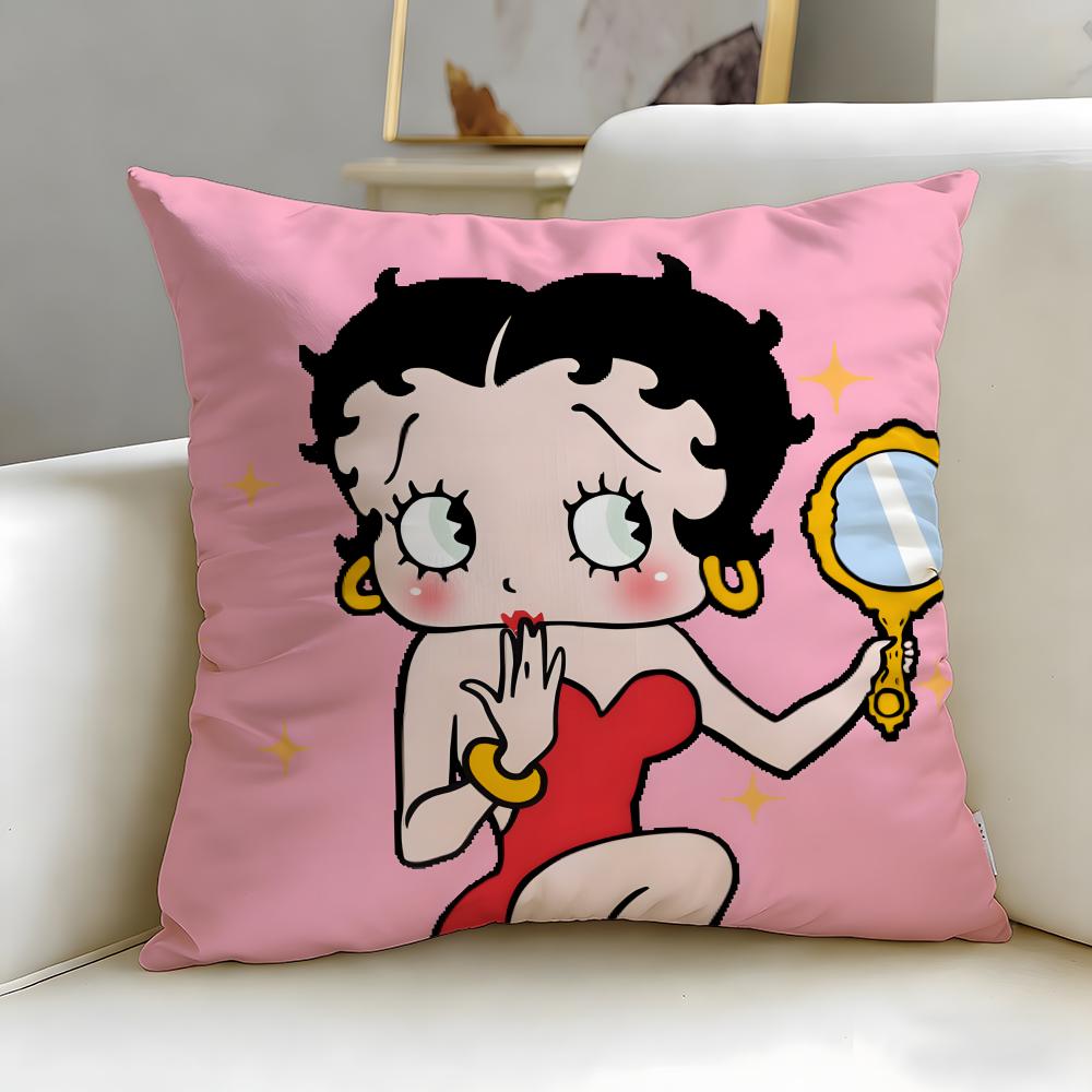 classic cartoon character Betty Boop Cushion Cover Soft EasyWash Pillow Case Versatile for Couch Bed Travel and Office